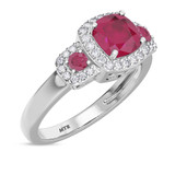 Photo of Kalina 1 1/2 CT. T.W. Ruby and diamond Engagement Ring 14K White Gold [BT2066WE-C000]