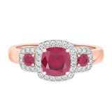 Photo of Kalina 1 1/2 Carat T.W. Ruby and diamond Engagement Ring 10K Rose Gold [BT2066RE-C000]