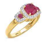Photo of Kalina 1 1/2 CT. T.W. Ruby and diamond Engagement Ring 10K Yellow Gold [BT2066YE-C000]
