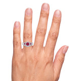 Photo of Kalina 1 3/4 Carat T.W. Ruby and Diamond Trio Matching Wedding Ring Set 10K White Gold [BR2066W-C000] [HT-2]