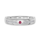 Photo of Kalina 1/5 CT. T.W. Ruby and Diamond Matching Wedding Band Set 10K White Gold [BT2066WM]