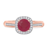 Photo of Delphine 1 3/8 Carat T.W. Ruby and Diamond Matching Bridal Ring Set 14K Rose Gold [BT2080RE-C000]
