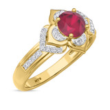 Photo of Clema 1 1/4 Carat T.W. Ruby and diamond Engagement Ring 10K Yellow Gold [BT2081YE-C000]