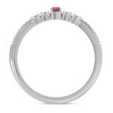 Photo of Magnol 1/3 Carat T.W. Ruby and Diamond Same Sex Ladies Band Set 14K White Gold [BT2086WL]