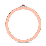 Photo of Delphine 1/5 CT. T.W. Ruby and Diamond Matching Wedding Band Set 14K Rose Gold [BT2080RM]