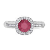 Photo of Delphine 1 3/8 Carat T.W. Ruby and Diamond Matching Bridal Ring Set 10K White Gold [BT2080WE-C000]