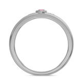 Photo of Clema 1 1/2 Carat T.W. Ruby and Diamond Trio Matching Wedding Ring Set 10K White Gold [BT2081WM]