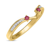 Photo of Clema 1/7 Carat T.W. Ruby and Diamond Ladies Wedding Band 10K Yellow Gold [BT2081YL]