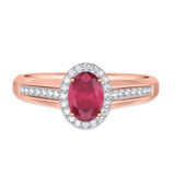 Photo of Chrisoula 1 CT. T.W. Ruby and Diamond Trio Matching Wedding Ring Set 14K Rose Gold [BT2082RE-C000]