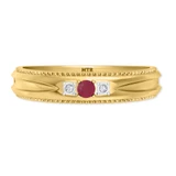 Photo of Magnol 1 1/10 Carat T.W. Ruby and Diamond Trio Matching Wedding Ring Set 14K Yellow Gold [BT2086YM]