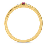 Photo of Magnol 1 1/10 Carat T.W. Ruby and Diamond Trio Matching Wedding Ring Set 14K Yellow Gold [BT2086YM]