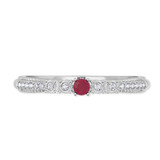 Photo of Magnol 1/6 Carat T.W. Ruby and Diamond Ladies Wedding Band 10K White Gold [BT2086WL]