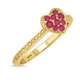 Photo of Manuka 3/8 Carat T.W. Ruby and Diamond Trio Matching Wedding Ring Set 10K Yellow Gold [BT2089YE-C000]