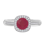 Photo of Delphine 1 1/4 CT. T.W. Ruby and diamond Engagement Ring 14K White Gold [BT2080WE-C000]