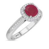 Photo of Delphine 1 1/4 CT. T.W. Ruby and diamond Engagement Ring 14K White Gold [BT2080WE-C000]