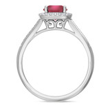 Photo of Delphine 1 1/4 CT. T.W. Ruby and diamond Engagement Ring 14K White Gold [BT2080WE-C000]