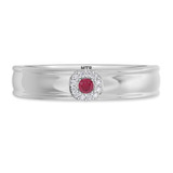 Photo of Delphine 1/3 Carat T.W. Ruby and Diamond Matching Wedding Band Set 14K White Gold [BT2080WM]