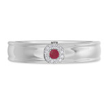 Photo of Delphine 1/3 Carat T.W. Ruby and Diamond Matching Wedding Band Set 14K White Gold [BT2080WM]