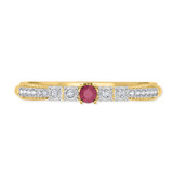 Photo of Magnol 1/3 Carat T.W. Ruby and Diamond Matching Wedding Band Set 14K Yellow Gold [BT2086YL]