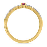 Photo of Magnol 1/3 Carat T.W. Ruby and Diamond Matching Wedding Band Set 14K Yellow Gold [BT2086YL]