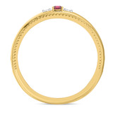 Photo of Magnol 1/4 CT. T.W. Ruby and Diamond Matching Wedding Band Set 14K Yellow Gold [BT2086YM]