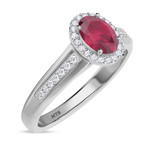Photo of Chrisoula 7/8 CT. T.W. Ruby and Diamond Matching Bridal Ring Set 10K White Gold [BT2082WE-C000]