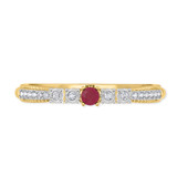 Photo of Magnol 1/6 CT. T.W. Ruby and Diamond Ladies Wedding Band 14K Yellow Gold [BT2086YL]