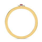 Photo of Delphine 1/5 CT. T.W. Ruby and Diamond Matching Wedding Band Set 10K Yellow Gold [BT2080YM]