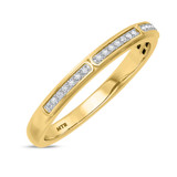 Photo of Delphine 1 1/2 CT. T.W. Ruby and Diamond Trio Matching Wedding Ring Set 10K Yellow Gold [BT2080YL]