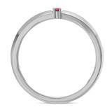 Photo of Chrisoula 1/8 CT. T.W. Ruby and Diamond Matching Wedding Band Set 14K White Gold [BT2082WM]