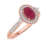 Photo of Magnol 1 1/10 Carat T.W. Ruby and Diamond Trio Matching Wedding Ring Set 14K Rose Gold [BT2086RE-C000]
