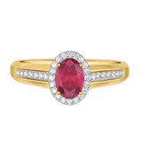 Photo of Chrisoula 7/8 Carat T.W. Ruby and Diamond Matching Bridal Ring Set 10K Yellow Gold [BT2082YE-C000]