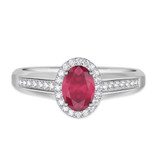 Photo of Chrisoula 1 CT. T.W. Ruby and Diamond Trio Matching Wedding Ring Set 10K White Gold [BT2082WE-C000]