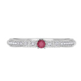 Photo of Magnol 1/6 Carat T.W. Ruby and Diamond Ladies Wedding Band 14K White Gold [BT2086WL]