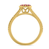 Photo of Manuka 3/8 CT. T.W. Ruby and Diamond Trio Matching Wedding Ring Set 14K Yellow Gold [BT2089YE-C000]