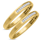 Photo of Chrisoula 1/10 ct tw. Diamond Same Sex Ladies Band Set 10K Yellow Gold [WL2082Y]