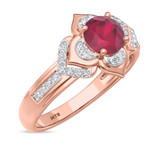 Photo of Clema 1 3/8 Carat T.W. Ruby and Diamond Matching Bridal Ring Set 14K Rose Gold [BT2081RE-C000]