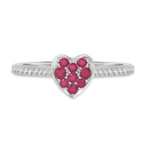 Photo of Manuka 1/5 CT. T.W. Ruby and Diamond Matching Bridal Ring Set 14K White Gold [BT2089WE-C000]