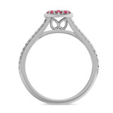 Photo of Manuka 1/5 CT. T.W. Ruby and Diamond Matching Bridal Ring Set 14K White Gold [BT2089WE-C000]