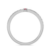 Photo of Manuka 1/7 Carat T.W. Ruby and Diamond Mens Wedding Band 10K White Gold [BT2089WM]