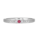 Photo of Manuka 1/8 CT. T.W. Ruby and Diamond Same Sex Ladies Band Set 14K White Gold [BT2089WL]