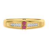 Photo of Chrisoula 1/5 Carat T.W. Ruby and Diamond Matching Wedding Band Set 14K Yellow Gold [BT2082YM]