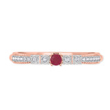 Photo of Magnol 1/6 CT. T.W. Ruby and Diamond Ladies Wedding Band 14K Rose Gold [BT2086RL]