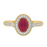 Photo of Magnol 1 1/10 Carat T.W. Ruby and Diamond Trio Matching Wedding Ring Set 10K Yellow Gold [BT2086YE-C000]