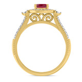 Photo of Magnol 1 1/10 Carat T.W. Ruby and Diamond Trio Matching Wedding Ring Set 10K Yellow Gold [BT2086YE-C000]