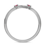 Photo of Clema 1/3 Carat T.W. Ruby and Diamond Same Sex Ladies Band Set 10K White Gold [BT2081WL]
