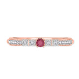 Photo of Magnol 1/3 CT. T.W. Ruby and Diamond Matching Wedding Band Set 10K Rose Gold [BT2086RL]