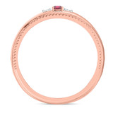 Photo of Magnol 1/8 CT. T.W. Ruby and Diamond Mens Wedding Band 14K Rose Gold [BT2086RM]
