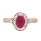 Photo of Magnol 1 CT. T.W. Ruby and Diamond Matching Bridal Ring Set 14K Rose Gold [BT2086RE-C000]