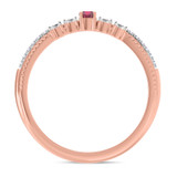 Photo of Magnol 1 CT. T.W. Ruby and Diamond Matching Bridal Ring Set 14K Rose Gold [BT2086RL]